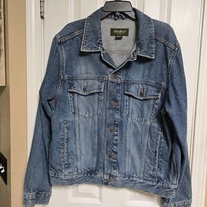 Mens Eddie Bauer Vintage Blue Jean Denim‎ Jacket Size Large